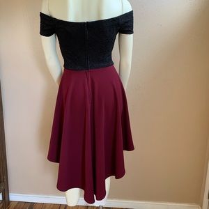 Black and maroon dress